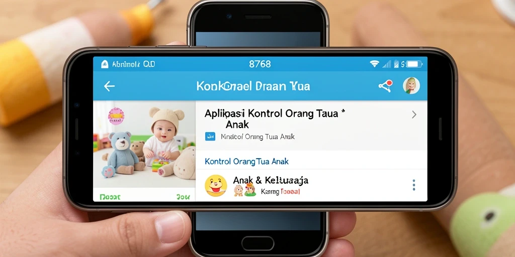Antarmuka pengguna aplikasi Kontrol Orang Tua Anak yang interaktif dan mudah digunakan.