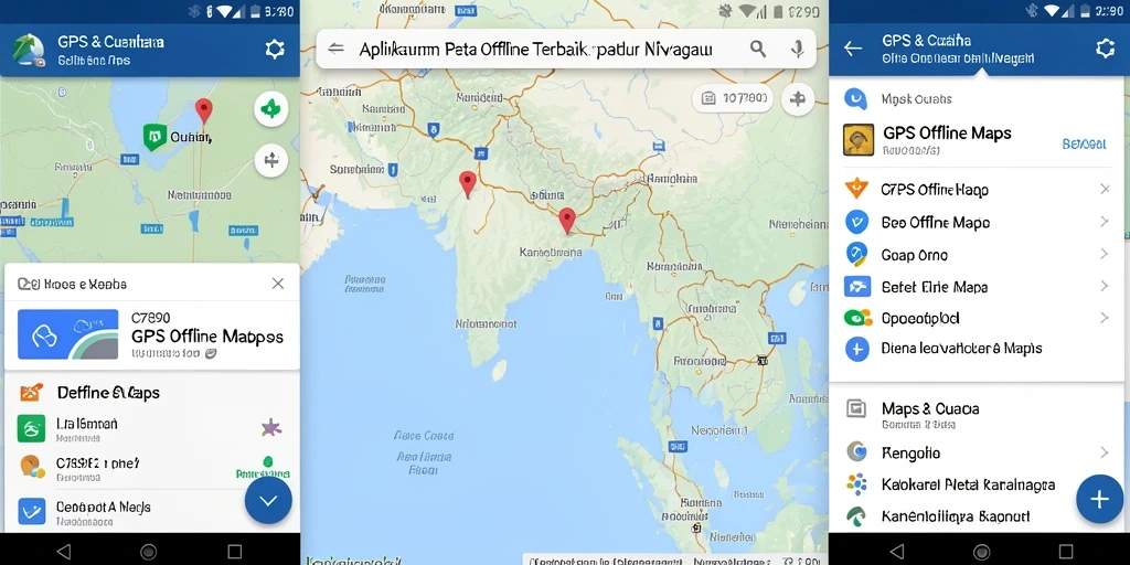 Antarmuka C7890 untuk fungsi GPS Offline Maps yang mudah dipahami.