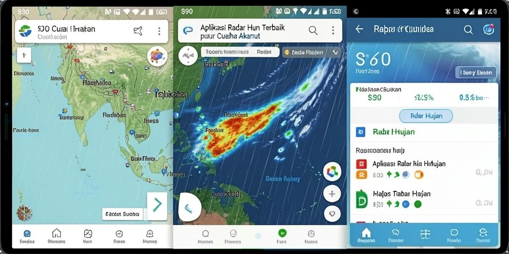 Tampilan antarmuka ramah pengguna dari aplikasi Radar Hujan S80.