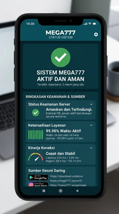 Tampilan kanal resmi mega777